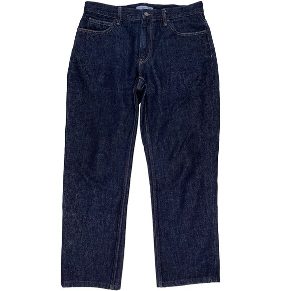 Uniqlo x J.W.Anderson Dark Wash Relaxed Fit Cropped Jeans men's size 33x27 - Picture 1 of 10